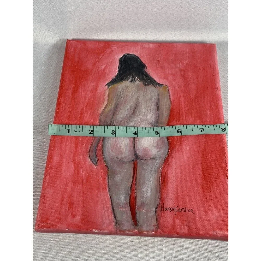 Original Acrylic on Canvas Nude Art, “Big & Beautiful” Signed Camlica 8” X 10” - Picture 6 of 7